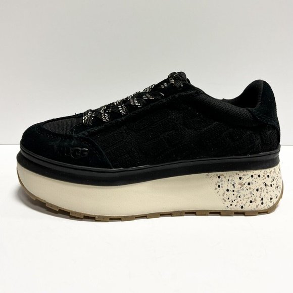 靴 UGG MARIN LACE LOGO - BLACK 23.5 Marin Lace Logo Sneaker | UGG